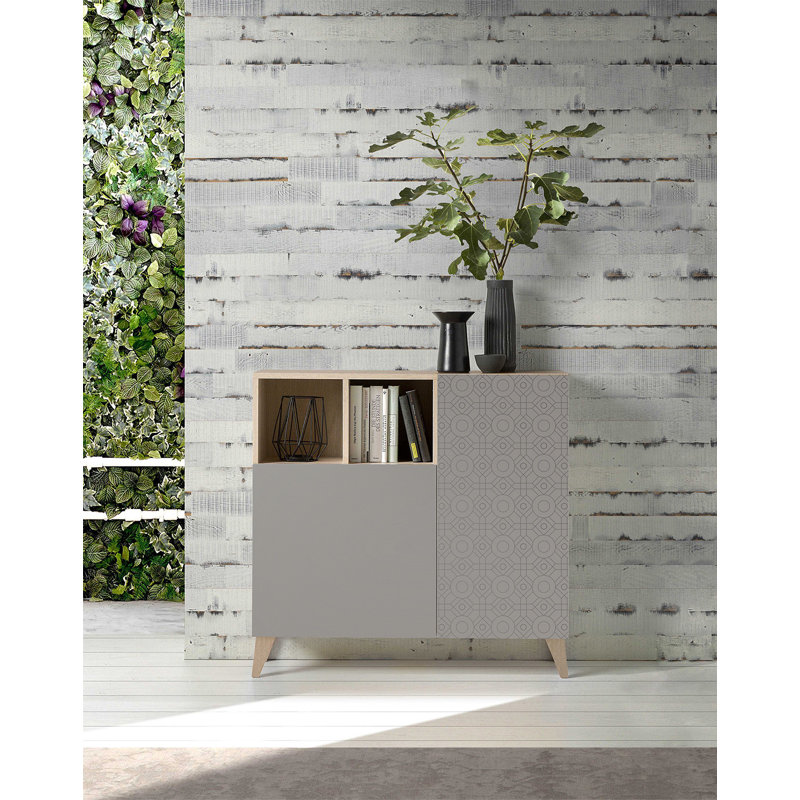 12 Pair Shoe Storage Cabinet, Light Oak/Taupe