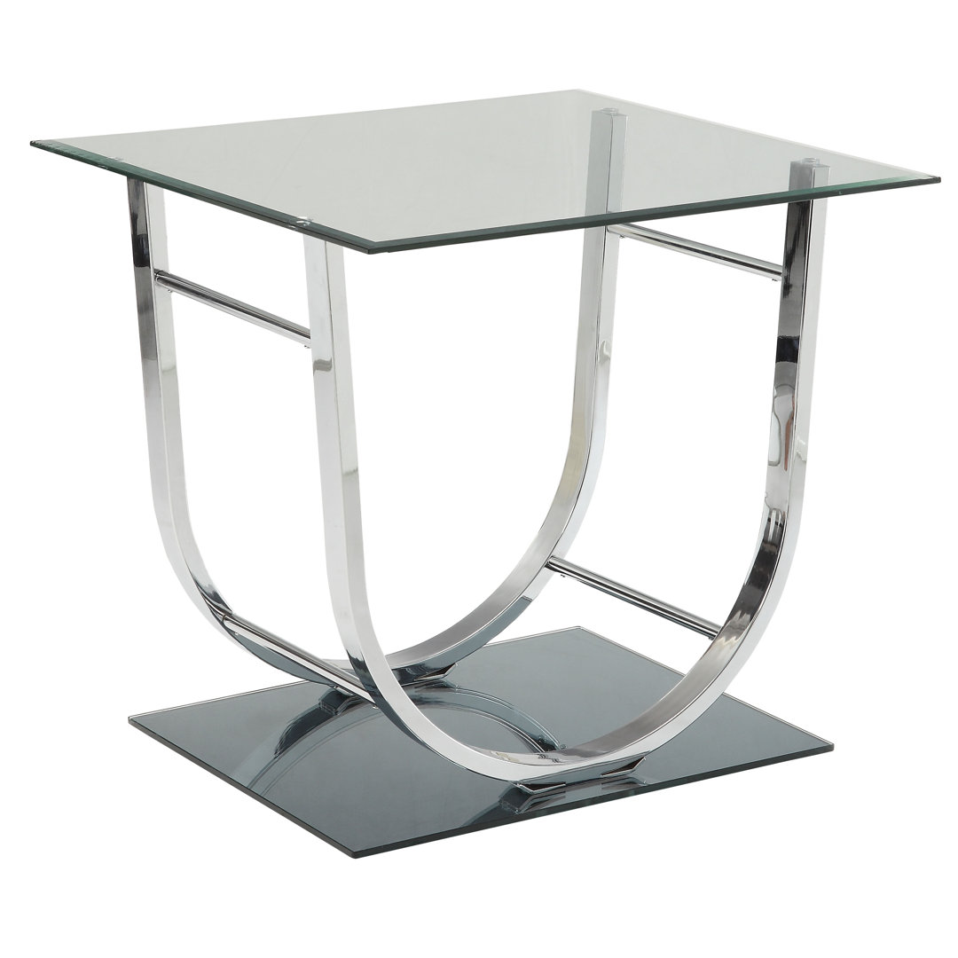 Nyvian Glass Top End Table Orren Ellis