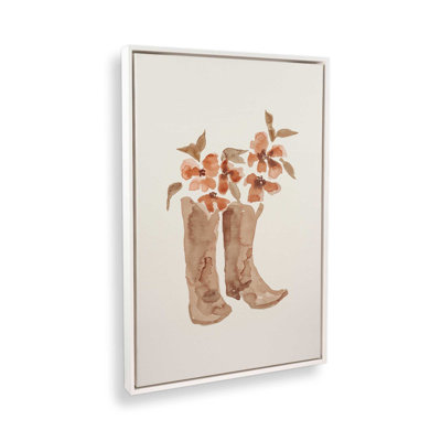 Cowboy Boots in Bloom Canvas Print