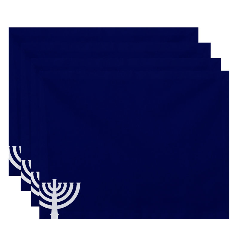 Napperon Menorah, Bleu