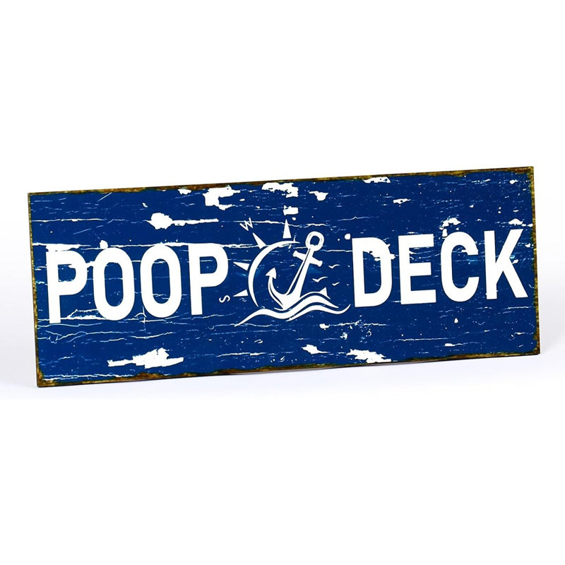 Enseigne murale rustique en bois rustique «Poop Deck»
