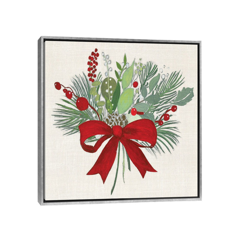Merry Berry Bow - reproduction d'art murale - toile encadrée, H 18 po x l 18 po, Reproduction encadrée sans passe-partout