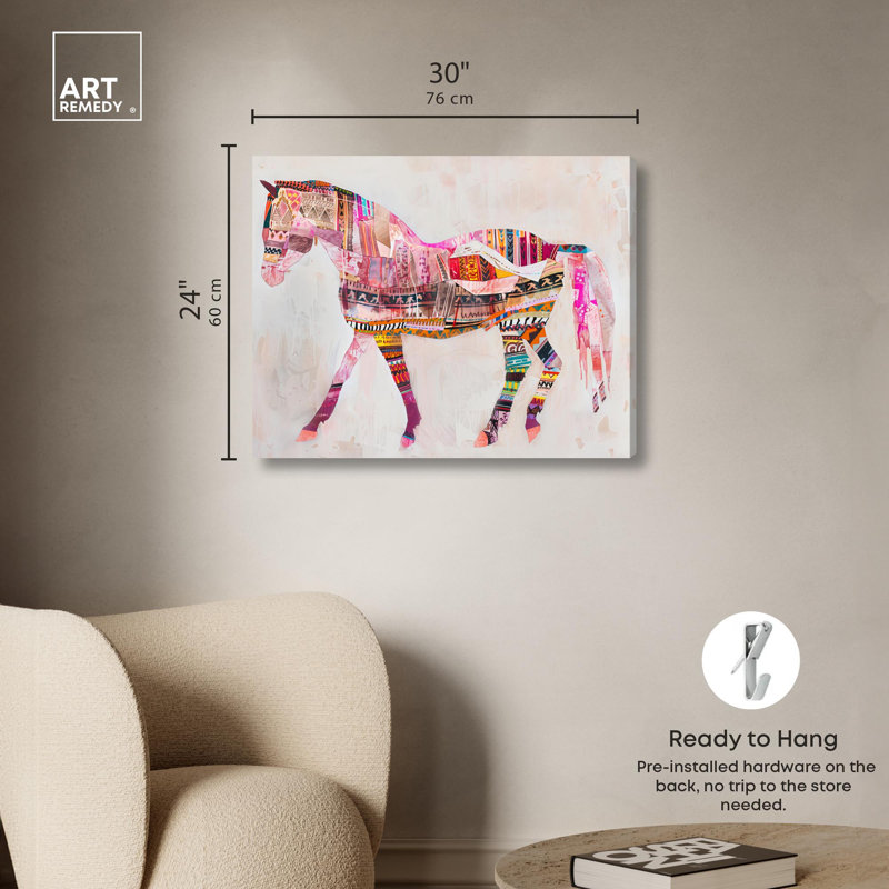 Impression sur toile à motif de cheval, "Western Art" par Art Remedy, H 24 po x l 30 po, Toile tendue avec châssis