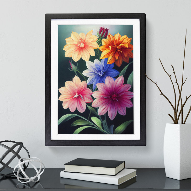 The Magnificent Flowers - Single Picture Frame Print, Black Framed, 64cm H x 46cm W x 2cm D