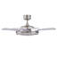 Ventilateur de plafond à pales rétractables 48 "avec lumière et télécommande Evo1, ventilateur de plafond Fandelier à couleur réglable, technologie de conception brevetée, pales plus épaisses et plus robustes, chrome brossé-27682974