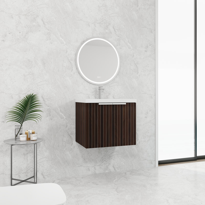 Armoire de salle de bain 24 po avec lavabo en résine