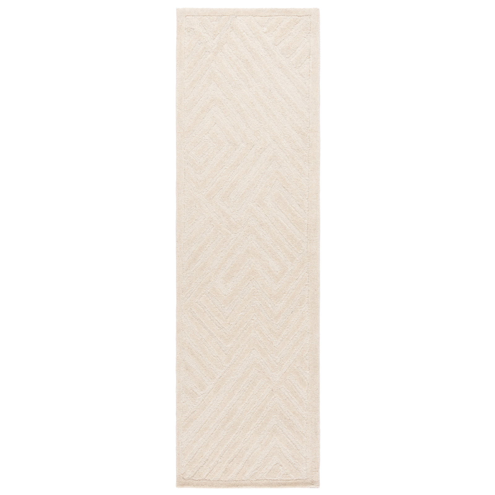 Hames Hand Tufted Wool & Cotton Geometric Rug, Runner 2'3" x 8'