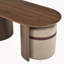 Ensemble de tables basses ovales en bois avec 2 repose-pieds assortis