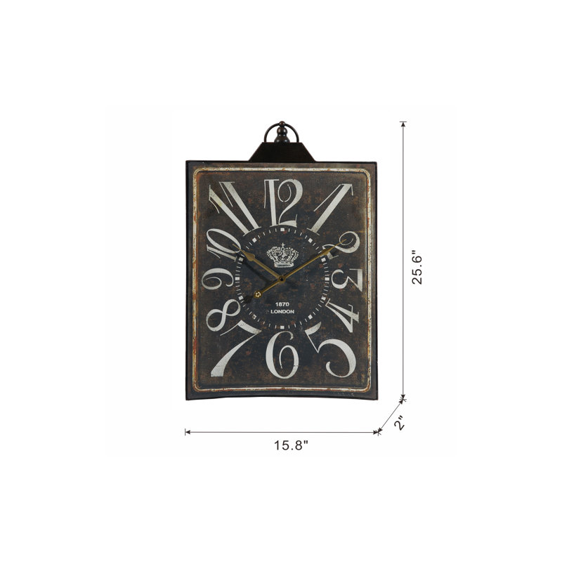 Grande horloge murale rétro noire vintage avec chiffres blancs, horloge décorative