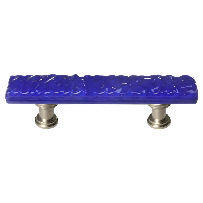 Glacier Bar / Handle Pull, Deep Cobalt Blue, Satin Nickel