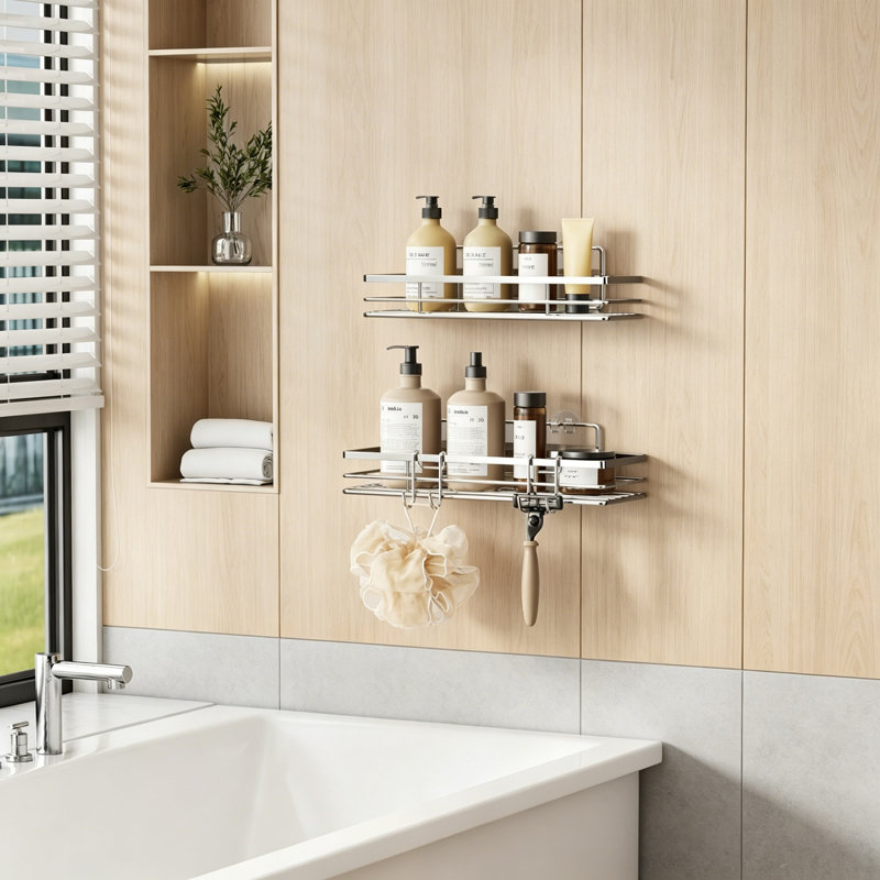 Stainless Steel Wall Bathroom Shelves
