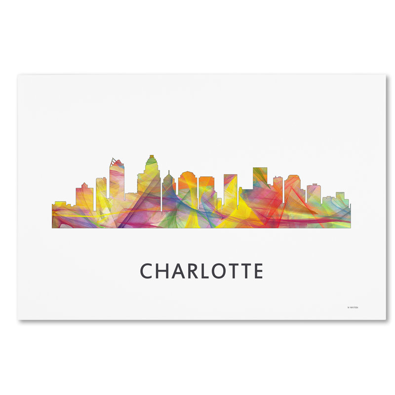« charlotte nc-horizon wb wb-1 », impression sur toile tendue, H 16 po x l 24 po x P 2 po