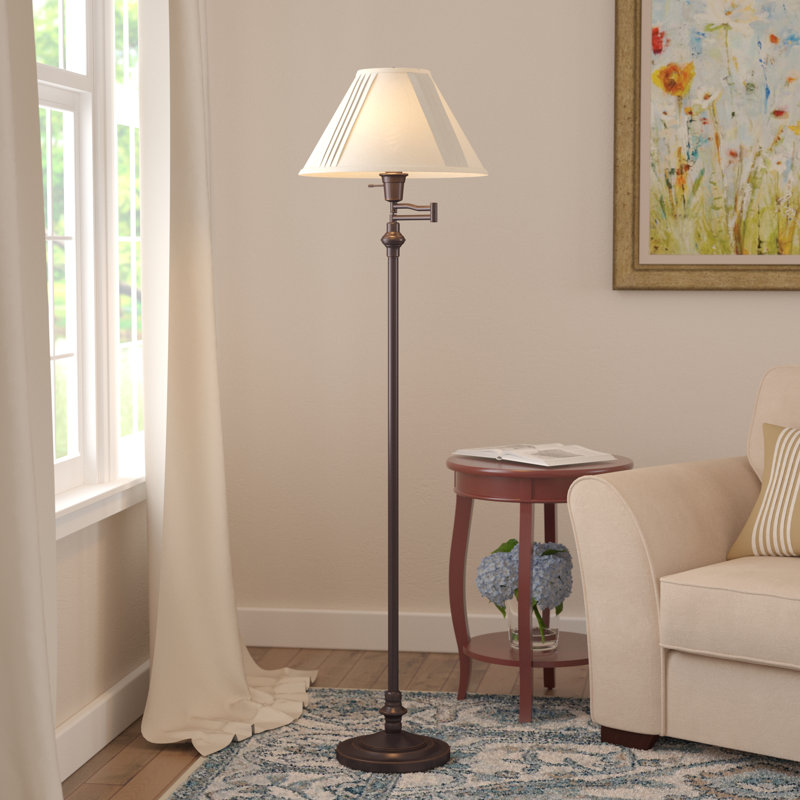 Herrington 59'' Swing Arm Floor Lamp, Dark Bronze