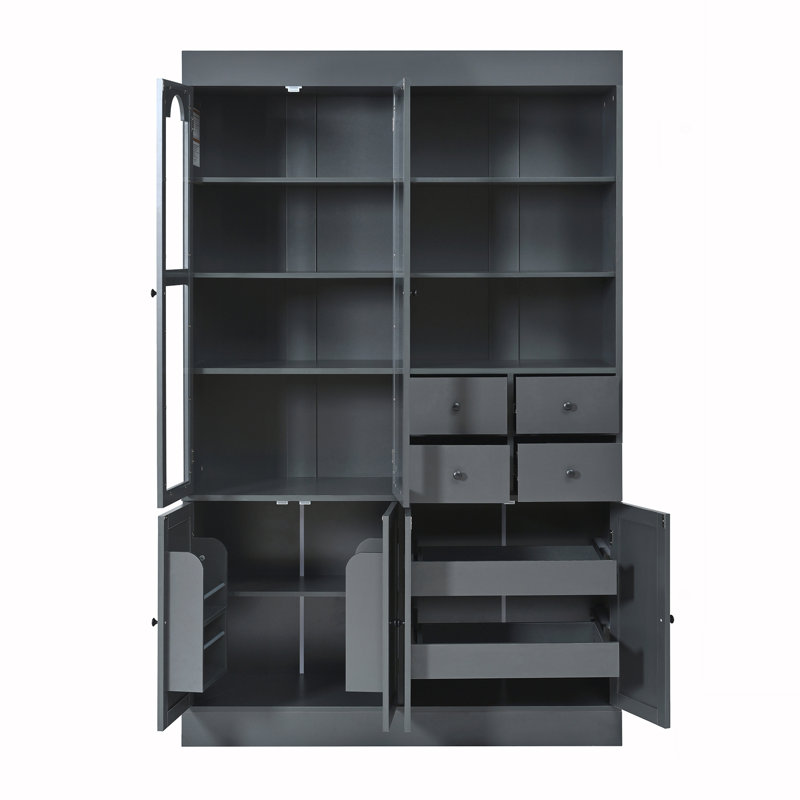 Grand garde-manger avec 4 tiroirs, Grey