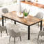 Table de salle à manger industrielle pour 6 personnes, table de salle à manger longue en bois avec design Tenon à mortaise, table de cuisine avec pieds en métal robustes-134372882-117814414-117814416