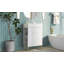 Armoire de meuble-lavabo avec lavabo vasque en céramique simple et rangement à gauche pour une organisation efficace de la salle de bain