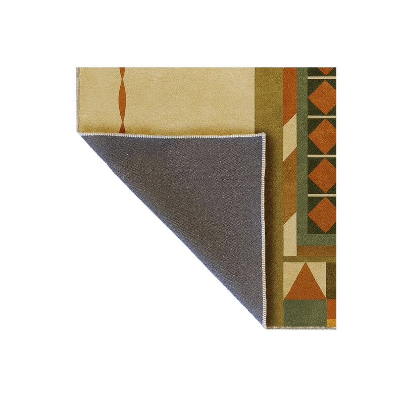 Tapis vert tissé à motif lavable Mosso, 4'11" x 7'7"