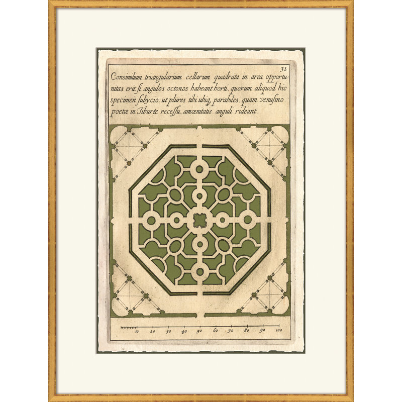 Green Garden Plan Design Framed