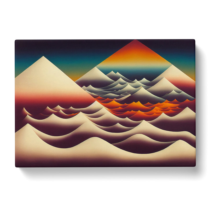 Snazzy Abstract Mountains - Wrapped Canvas, 35cm H x 50cm W x 3cm D