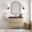 Meuble-lavabo mural en mélamine de bois de rose de 76 cm (30 po), résistant à l'usure, aux égratignures et à la porosité, surface facile à nettoyer, préassemblé.-836164480