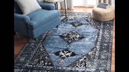 Well Woven Eugene Blue Oriental Medallion Non-Slip Runner Rug 2x7