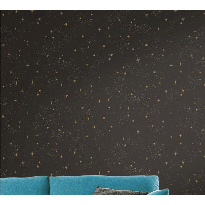 Rouleau de papier peint adhésif et adhésif l 16,5 pi x l 20,5 po star Rebecca, Noir