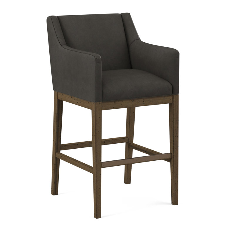 Upholstered Stool, Evolution Smokey, Black