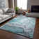 Premium Machine Washable Cerrito AMF512 Teal Rug