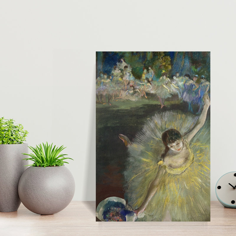 End Of An Arabesque, 1876 Abstract Contemporary Flower Wall Art Print by Edgar Degas - 1 Piece Wrapped Canvas Wall Art