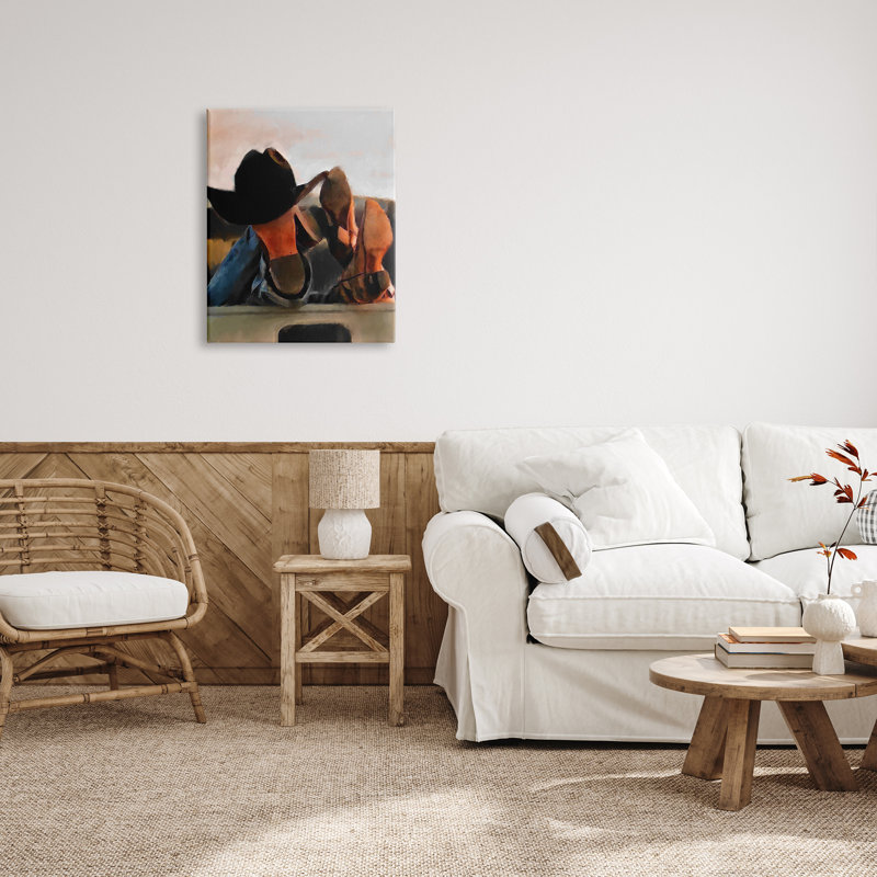 «Couple Resting Cowboy bottes on Canvas» par Jesse Keith, reproduction, H 30 po x l 24 po x P 1,5 po