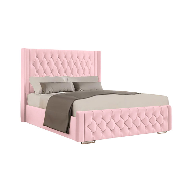 Athlene Upholstered Bed Frame, Small Double (4'), Pink