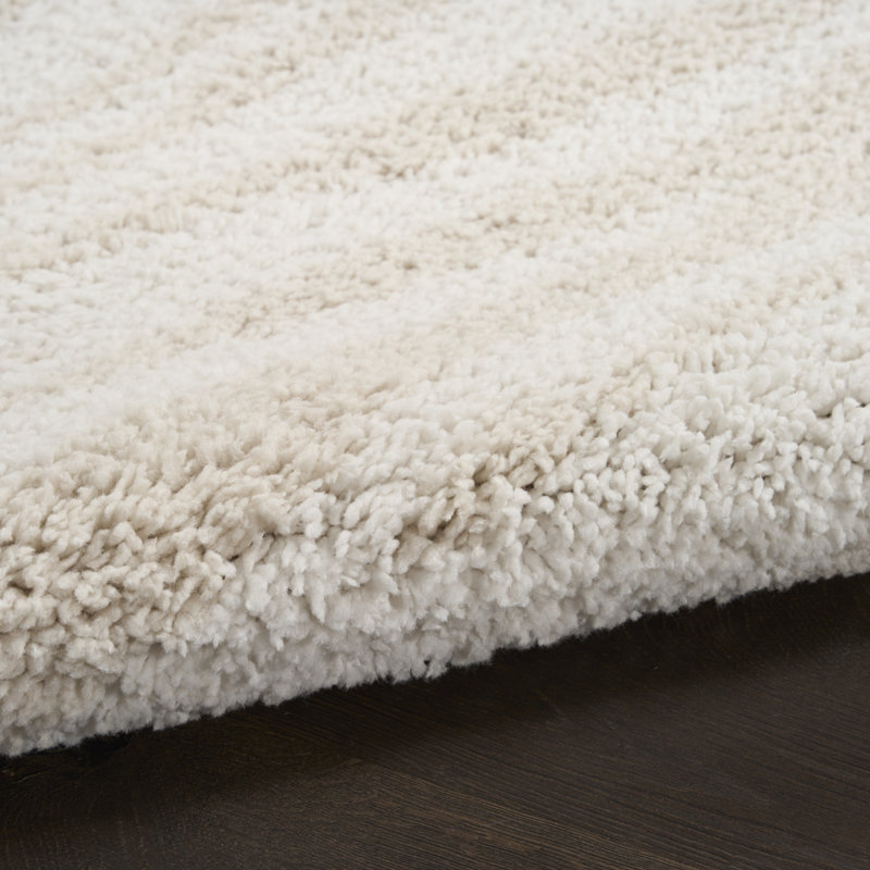 Power Loom Polyester Abstract Area Rug in Beige/Ivory, Rectangle 7'10" x 9'10"