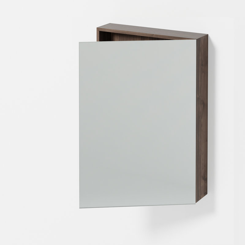 Faso 420mm W 15240mm H Surface Frameless Medicine Cabinet Mirror 2 Adjustable, Walnut