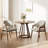 19" H Modern Minimalist Upholstered Linen Dining Armchair with Solid Wood Legs-994061297