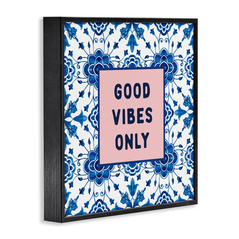 «Good Vibes Only Boho», estampe numérique giclée par Designed, Giclée encadrée noir minuit, H 12 po x l 12 po