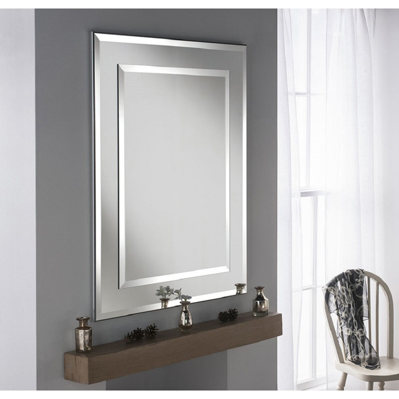 Patrickson Glass Flat Wall Mirror, Silver