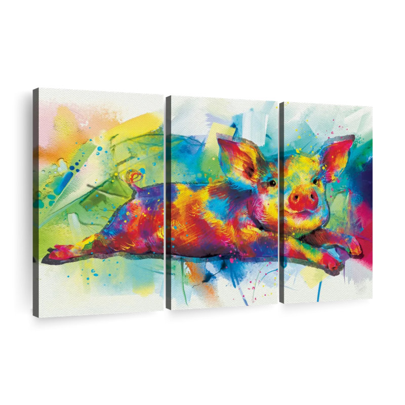 Animal "Reproduction de peinture sur porcelaine" sur, H 42 po x l 65 po x P 1,25 po