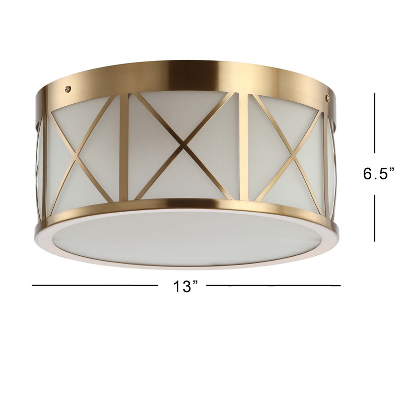 Plafonnier encastré tambour 2 lumières Baity, H 6,5 po x l 13 po x P 13 po