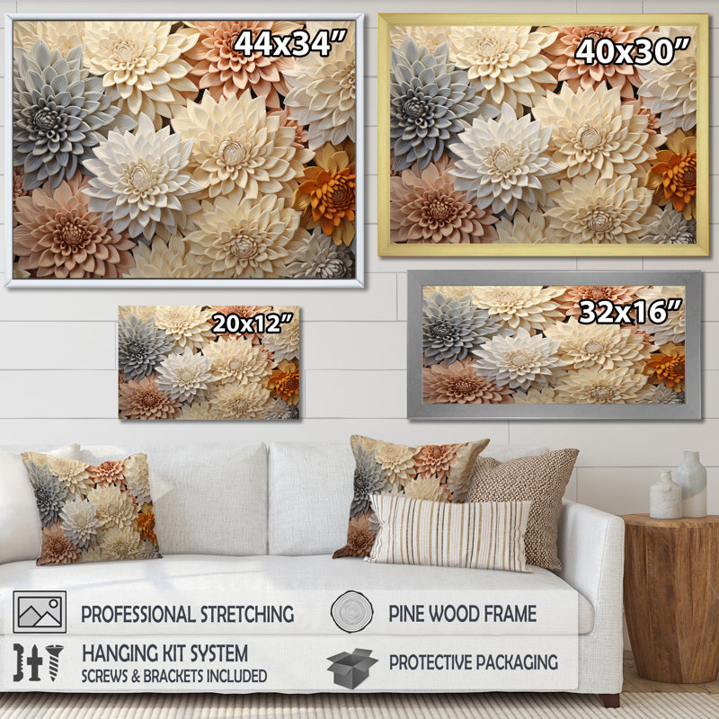 Minimalisme mamans peinture en beige I - mamans, impressions sur toile, Toile tendue, H 30 po x l 40 po x P 1,5 po