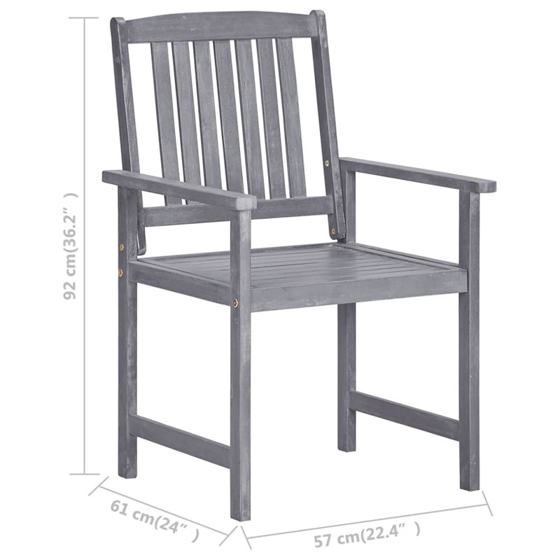 Patio Chair with Cushions, Red, Gray