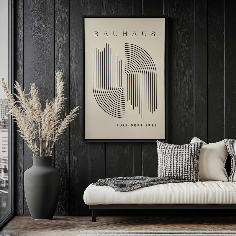 Bauhaus Duality 1923 Canvas Print, Polished Gold Floater Framed, 48.75" H x 32.75" W x 1.75" D