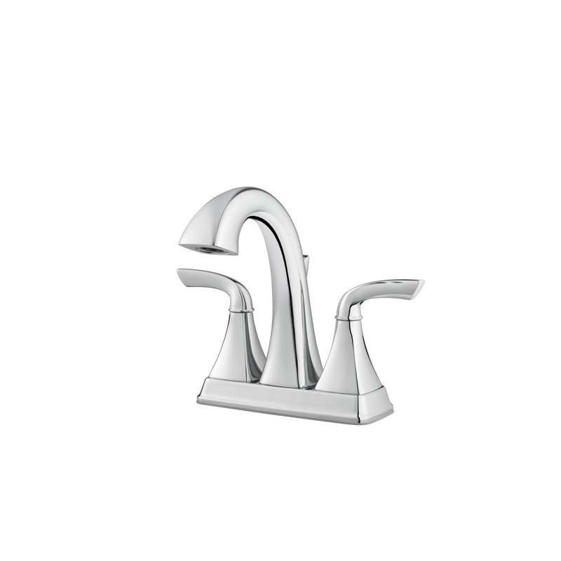 Bronson Double Handle Centerset Faucet Bathroom Faucet with Drain Assembly, Polished Chrome