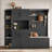 2-in-1 Left-Right Hall Tree Storage Cabinet, 4 Hooks, Freestanding Entryway Cabinet, Black-103607796