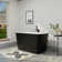 46.85'' x 27.3'' Freestanding Rectangular Soaking Small Acrylic Bathtub with Chrome Drain and Overflow