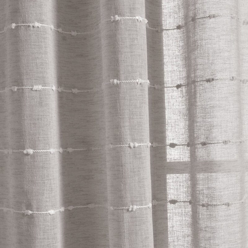 Sheer Curtain Pair, 38" W x 84" L, Gray