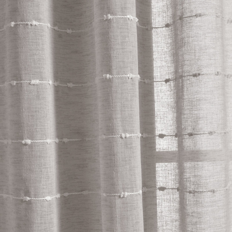 Sheer Curtain Pair, 38" W x 84" L, Gray