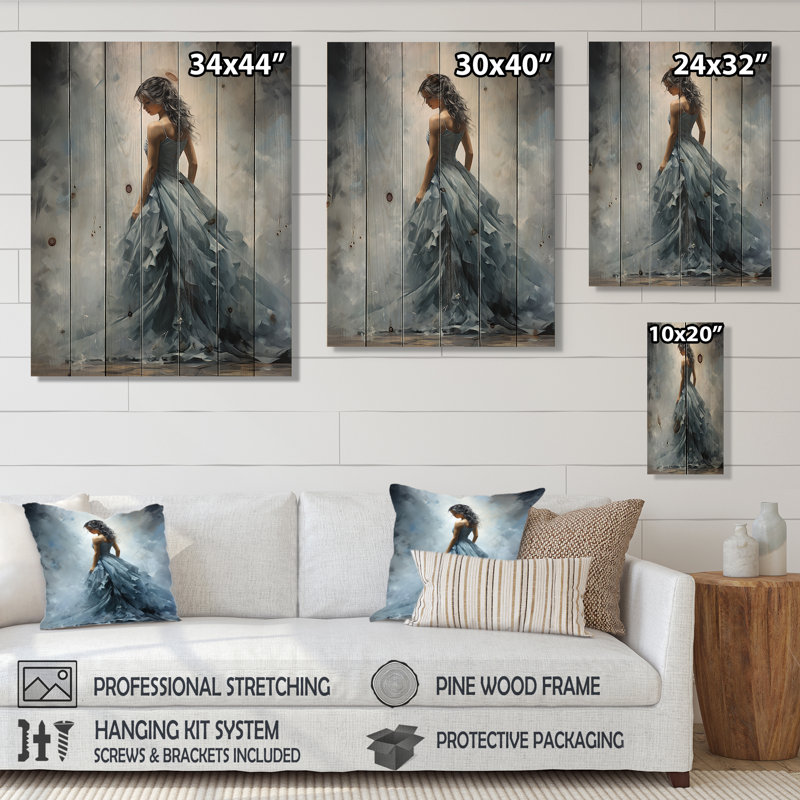 Gris Adagio Dance Ballet - Ballet sur bois, H 20 po x l 10 po