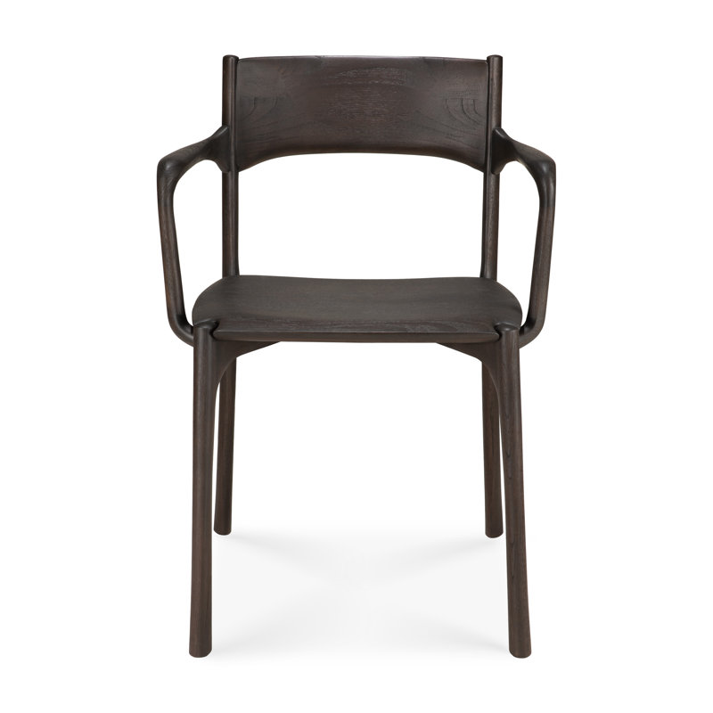Pi Solid Wood Arm Chair, Brown