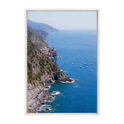 Collton Towns of Cinque Terre Framed Canvas by Rachel Dowd 23x33 White