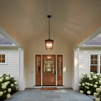 Kennewick 2 Light Outdoor Fixture With Clear Seeded Shade